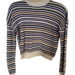 Ten Sixty Sherman  Woman’s Stripe Mock Neck Sweater White Multi Size XS, EUC Photo 0