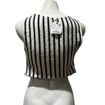 ZARA Women's Nautical Striped Knot Crop Top Blue Sleeveless Size S Photo 4