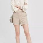 A New Day Seersucker Striped Chino Shorts in Tan & Brown Stripe Photo 0