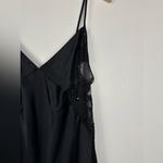 Victoria's Secret  Black Midi Slip Dress Satin Rhinestones Embellished Lace Sz L Photo 2