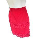 J.Crew 100% Cotton Red Lace Mini Skirt | Size 0 | Gently Used Photo 4