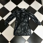 ZARA Vegan Faux Leather Black Button Down Long Sleeve Shirt or Mini Dress size M Photo 8