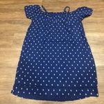 Old Navy Off-The-Shoulder Oversized Shift Dress Navy Blue White XS Extra Small Photo 4
