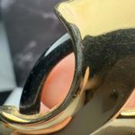 Trifari Vintage  Brooch Pin Gold Tone Black Signed - Has Wear Photo 2