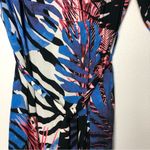 Airfield Tropical Palm Cold Shoulder Dress with Waist Tie Size 6 Photo 5