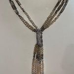Silver Jeans Silver Jean Co. Suede Beaded Tassel Y Necklace Photo 3