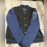 Victoria's Secret PINK BLUE BLACK LACE VARSITY LETTERMAN JACKET Photo 0
