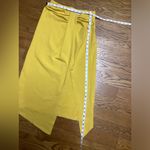 Faux wrap midi skirt from Terea. Lemon yellow. Size Medium Yellow Photo 4