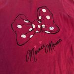 Disney Size Medium Parks Minnie Mouse Bow Light Weight Pink Peplum Sweater Photo 1