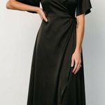 Baltic Born Vara Satin Maxi Wrap Dress Short Sleeve New Without Tags Photo 0