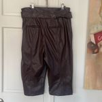 EUC Marissa Webb Faux Leather Short Pants Knickers Burgundy Belted 14 Red Photo 2
