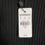 EXPRESS  Black Ribbed Knit Long Sleeve Mock Neck Asymmetric Sweater Midi Dress M Photo 11