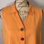 Soft Surroundings Danielle sleeveless cotton slub relaxed top unique buttons L Photo 2