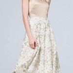 White House | Black Market WHBM Dress with White Flower Cutout Skirt Size 2 Photo 0