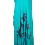 India Boutique Sleeveless Aqua Dress With Palm Tree Print L Swim Coverup Blue Size undefined Photo 0