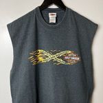 Harley Davidson  Route US 50 Muscle Shirt Vintage Y2K Large L Gray Tank Top Photo 4