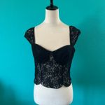 Reformation  Rina Top Black Lace Cropped Corset Sweetheart Neck Size 10 Photo 3