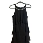 Slny  Pearl Accented Neckline Cocktail Night Out Sleeveless Black Dress SZ 12 Photo 2