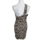 superdown Kasey Mesh Mini Dress in Brown Cut Out One Shoulder Womens Size XL Photo 4