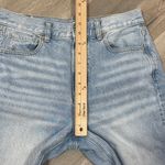 American Eagle  Mom Jeans High Rise Straight Leg Distressed Ripped Knee Blue 6 Photo 12