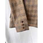 Theory Brown Plaid Wool Blend Blazer Jacket Size 4 Preppy Academia Office Work Photo 3