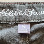 Eddie Bauer womens relaxed boyfriend raw hem fringe midnrise green corduroy 6 Photo 7