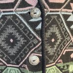 Vintage Aztec Pattern Jacket Size Small Southwest 100% Cotton Black Pink Green Photo 1