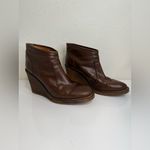 MM6 Maison Margiela Brown Leather Wedge Pull On Ankle Boots Size 39.5 VGUC Photo 2