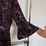 Adrianna Papell  Velvet Burnout Dress Low Back Iridescent Purple Corporate Goth 6 Photo 4