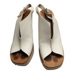 Vera Wang  Lavender Label Mary Ann Ivory Leather Slingback Jute Wedge Sandals 9 Photo 1