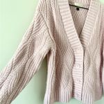 Universal Threads Universal Thread Cable Knit Cardigan in Light Pink with Metallic Size M Photo 2
