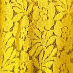 Lucca Couture Top XS Floral Lace Sheer Yellow Ochre Photo 5
