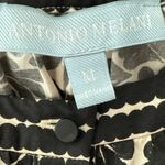 Antonio Melani Preppy Button Front Hartley Printed Top Black & Cream Size Medium Photo 7