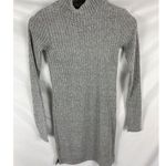 Wilfred Free Ribbed Mock Neck Long Sleeve Sweater Mini Dress Grey Size XXS Gray Photo 2