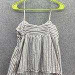 Banana Republic Women's Blouse Sweetheart Neck Striped Linen Size Medium Trapeze Photo 1