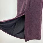 Line and Dot  Opal Gown V-Neck Long Sleeve Metallic‎ Shimmer Purple Size L Photo 9