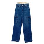 Judy Blue  Cargo Wide Leg Jeans Size 7 | 28 High Rise Dark Wash Utility Denim Photo 1