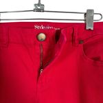Style & Co Women’s Sz 8 Petite Jeans Red Curvy Skinny Leg Stretch Mid Rise Denim Photo 4