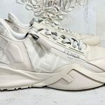 Fendi  Flow Logo Leather Zip-Up Low-Top Running Sneakers White Womens Size 40/9.5 Photo 1