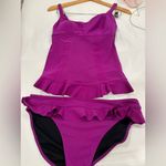 Profile by Gottex‎ Tankini Bikini Swimsuit size 10 in rich berry color Purple Photo 2