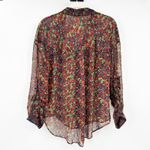 Free People  FP Womens Sheer Floral Printed Long Sleeve‎ Button Down Shirt Size S Photo 7
