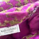 Valentino Boutique Vintage Magenta Houndstooth Wool Tweed Pencil Skirt Size 6 Pink Photo 2
