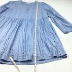 Mud Pie Raylee Blue Cotton Eyelet Babydoll Mini Dress Photo 5