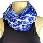 Unisex Blue & White Polka Dot Skull Scarf Photo 0