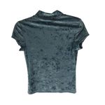 A New Day Womens Short Sleeve Slim Fit Mock Neck Velvet T-Shirt Top Teal Blue XS Photo 3