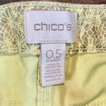 Chico's Chico’s Shimmer Green Gold Floral Jeans 0.5, 6 Photo 5