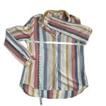 Bella Dahl vertical rainbow striped casual comfy classic button down Mykonos XL Photo 9