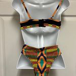 UNBRANDED Kente African Cloth Print High Waist Cut Out Bikini Swimsuit Multiple Photo 3