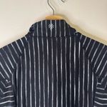 Athleta Elite Striped Half Zip Pullover Long Sleeve Stretch Black White Size XL Photo 9