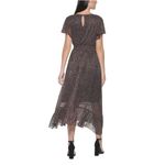 Kensie Black and Bronze Metallic Smocked Midi Dress Small Photo 1